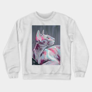 Conceptual abstract painting of a cat muzzle. Crewneck Sweatshirt